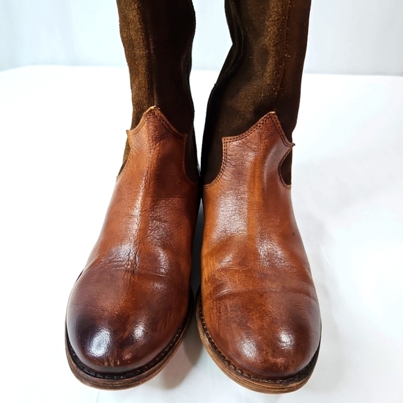 ROAN Brown Leather & Suede Boots Sz 6 - Picture 4 of 8